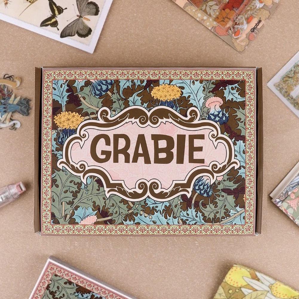 Grabie Scrapbook Club Box, Vintage Flowers Sticker Grabie Scrapbooks Club BoxΛΟ