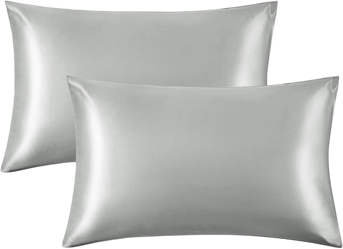 Bedsure Satin Pillowcase for Hair and Skin Queen Pure White Silk Pillowcase 2