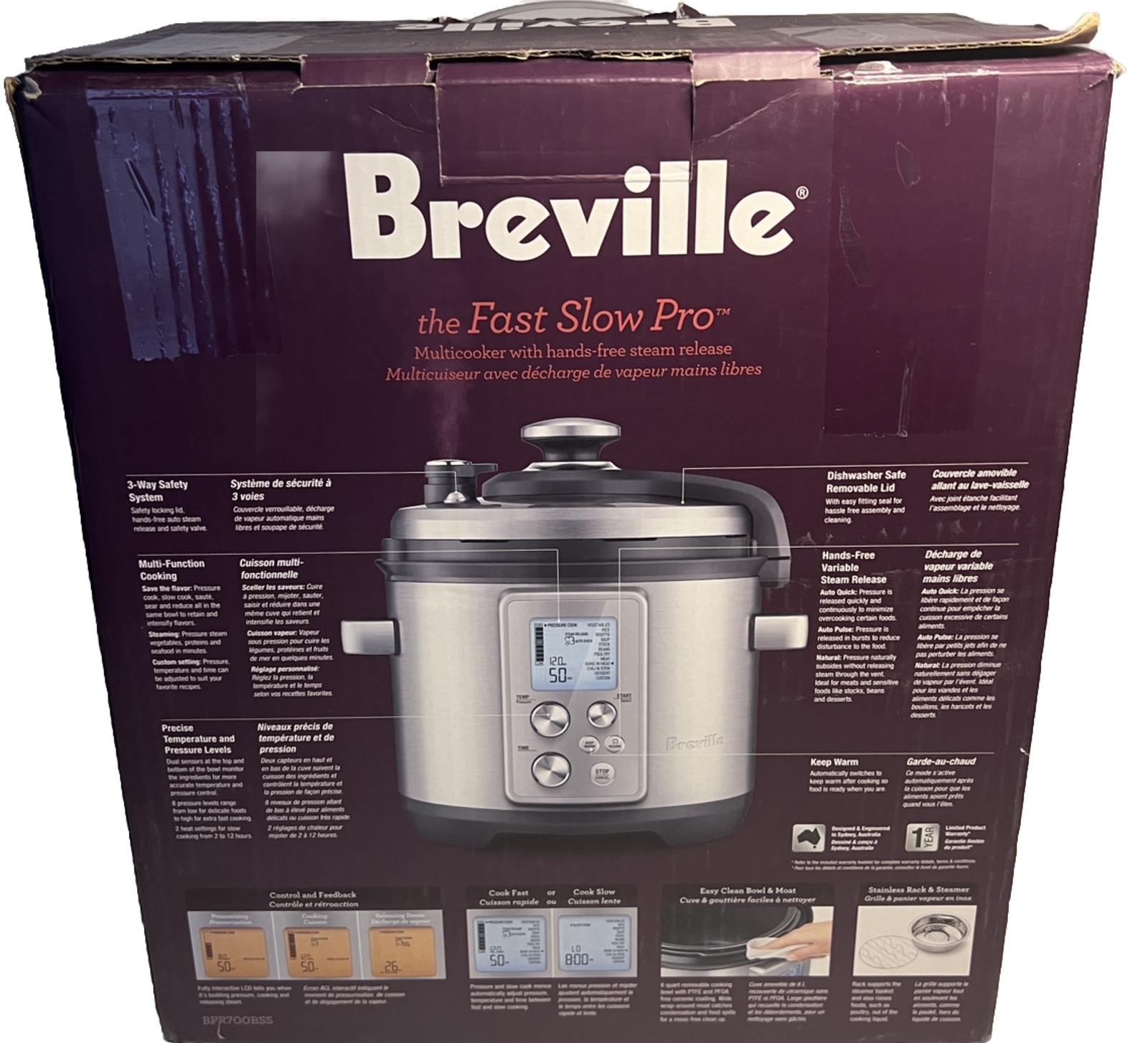 NEW Breville The Fast Slow Pro MultiCooker BPR700BSS eBay