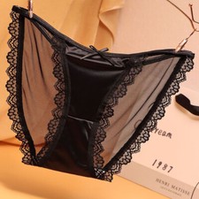 5 Pcs Womens Satin Panties String Bikinis Lace Undies Lingeries Underwear Brief