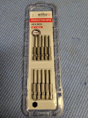 Wiha 74313 Hex Inch Power Bit, 1/8'' x 50mm, 10 pieces