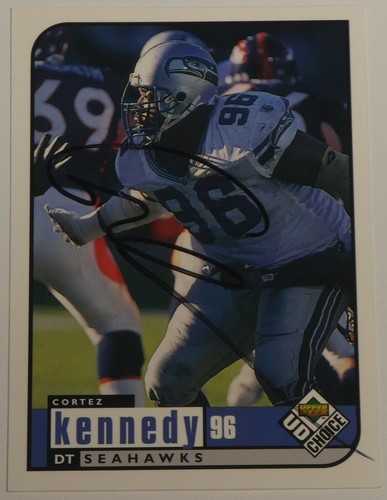 Cortez Kennedy Signed 1998 UD Choice Seahawks Football Card #170 BAS COA Auto'd - Picture 10 of 12
