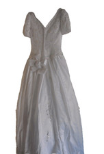 Michelangelo Beaded Wedding Dress Womens Size 6 Includes Train  Veil
