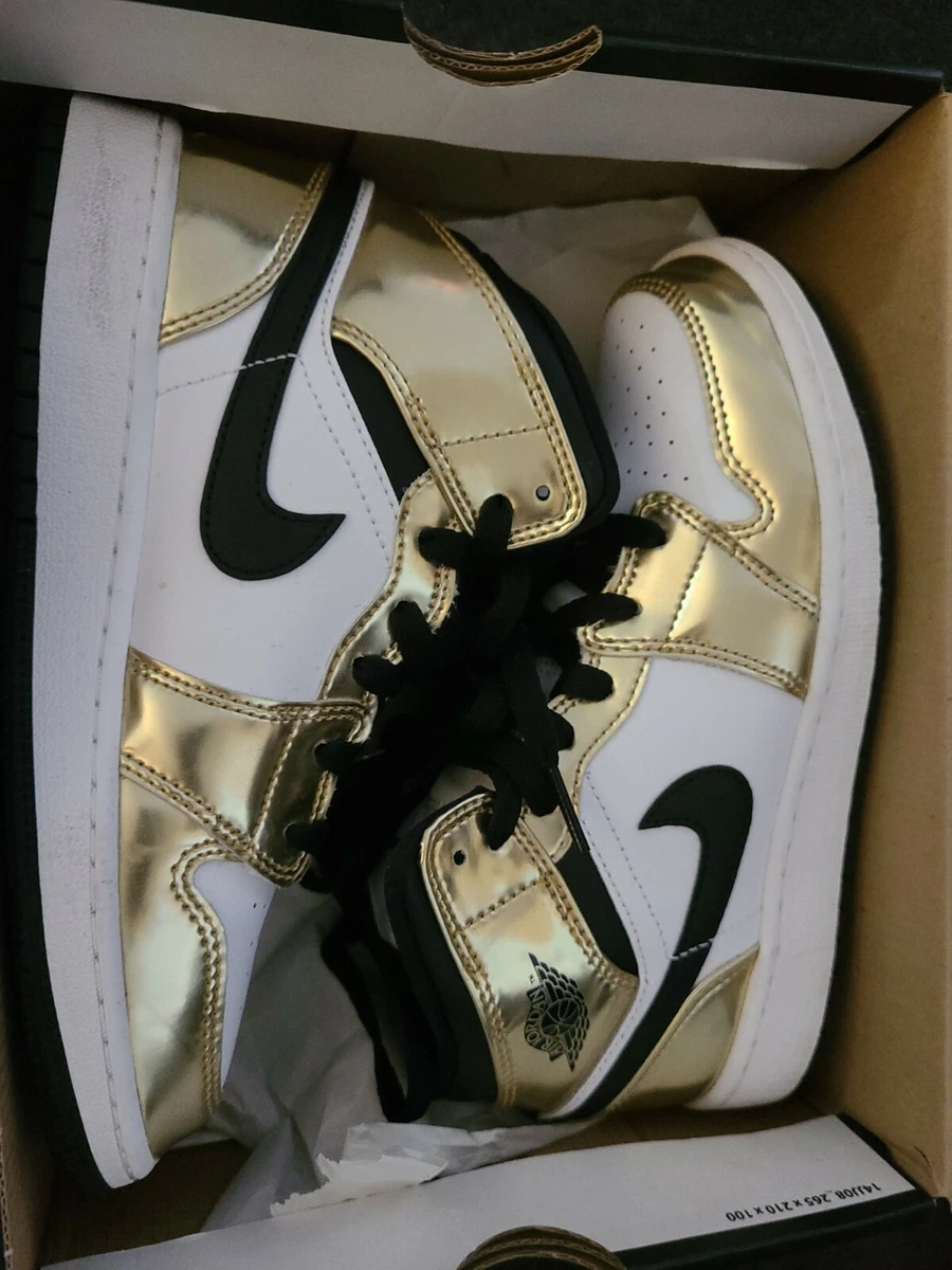 Jordan 1 Mid SE Metallic Gold Black (GS)
