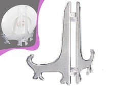 6 x Tellerst&auml;nder H&ouml;he 20 cm Kunststoff transparent/wei&szlig;, neu
