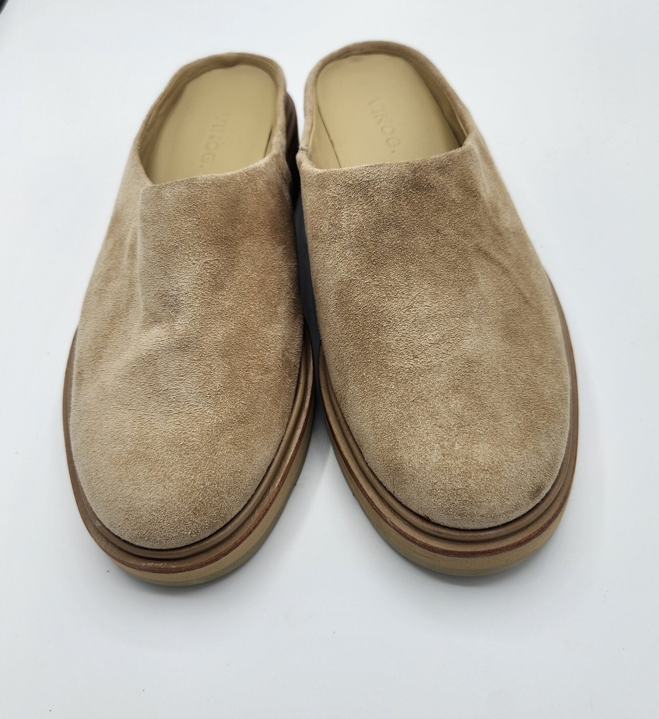 VINCE Graham Tan Suede Slip On Clogs Flats Mules Women Size 5 eBay