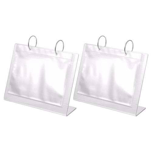 2pcs Table Standing Photo Album Picture Holder Pockets Acrylic Mini Photo Book - Bild 3 von 12