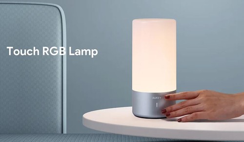AUKEY LED Nachttischlampe Berührungssteuerung Tischleuchte 360° Dimmbar RGB - Bild 8 von 8