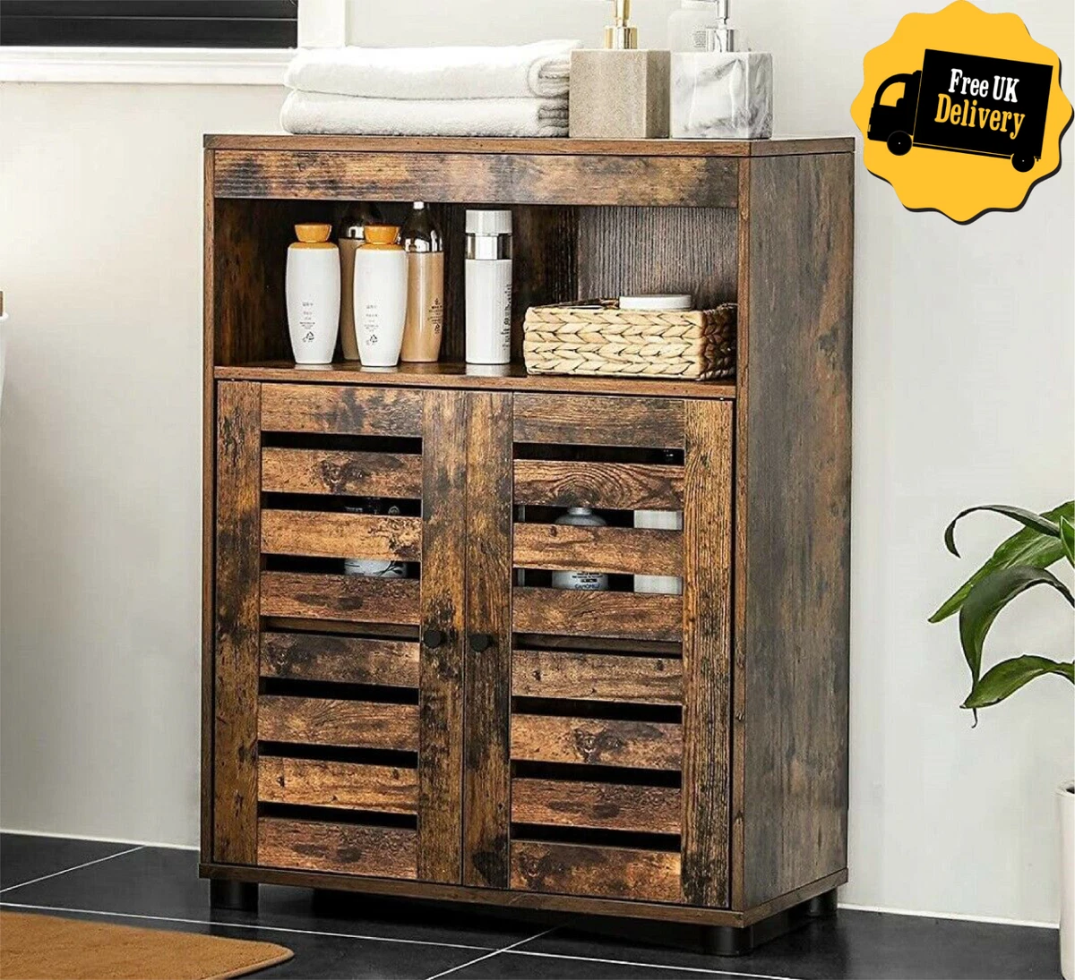 Industrial Vintage Cupboard Cabinet Hall Slim Sideboard Storage
