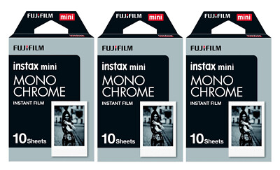 Fuji Instax Film 3x10 = 30 Aufnahmen Monochrome Schwarz Weiß f Mini 8 9 11 12