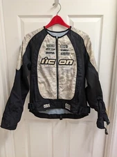 Icon Motorsports Women's Large Merc Stage 3 Jacket Black W/ Urban Camo All Zip ✓