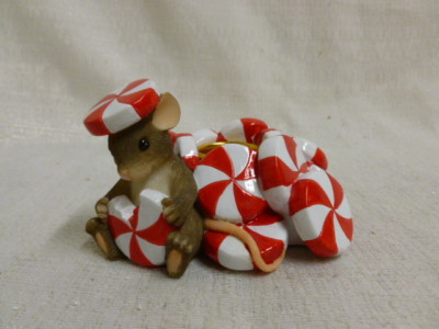 Charming Tails Candy Cane Taper Candleholder 93/421 Christmas Mouse New In Box