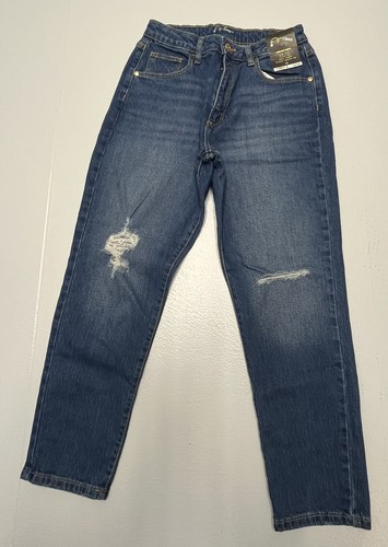 Girls Art Class Relaxed Taper High Rise Blue Jeans Size 16 / Long Sleeve Shirt - Picture 2 of 13