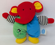 Eden Elephant Kite Plush Lovey Primary Colors Rattle Toy 7  Vintage Stuffed 90s