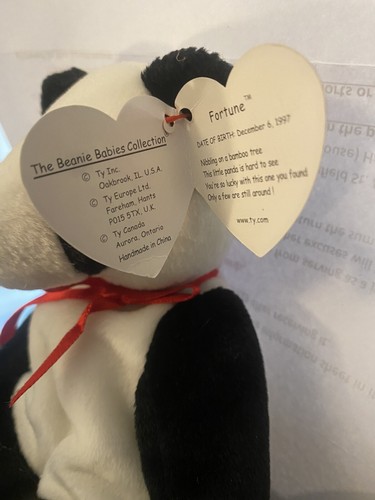 RETIRED Ty Beanie Baby FORTUNE Bear ERRORS With Tags RARE - Picture 4 of 6