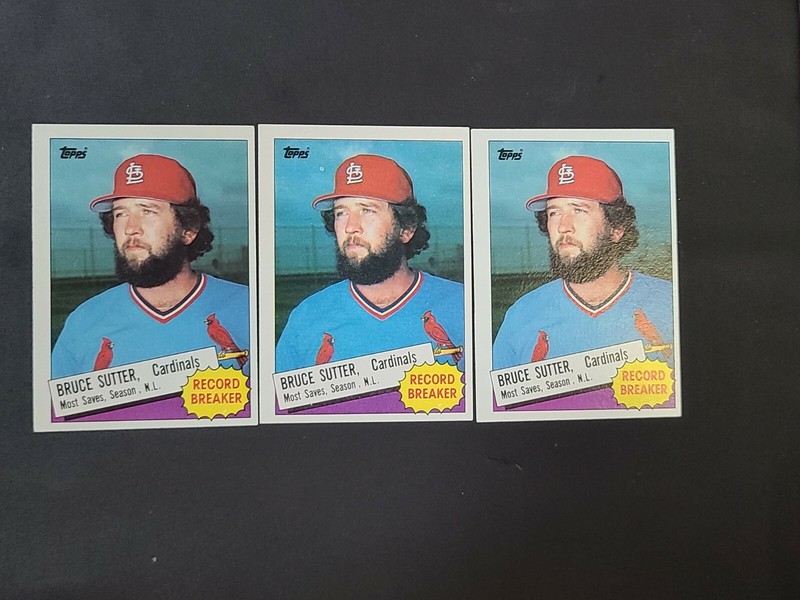 3 card lot BRUCE SUTTER record breaker 1985 TOPPS # 9 SAINT LOUIS CARDINALS 