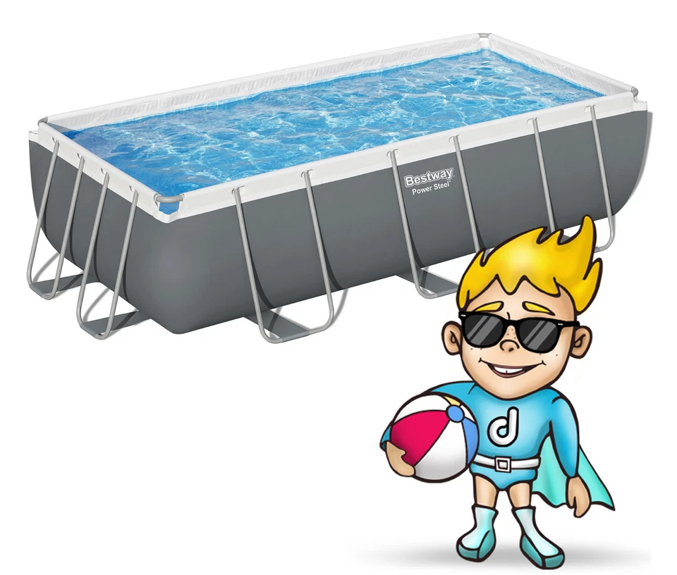 BESTWAY Gartenpool Schwimmbecken Schwimmbad Frame Pumpe Set 404 x 201 x 100 cm - Bild 3 von 4