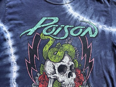 Poison バンドTシャツ Poison Band Blue & White Tie Dye T-Shirt Size L | eBay