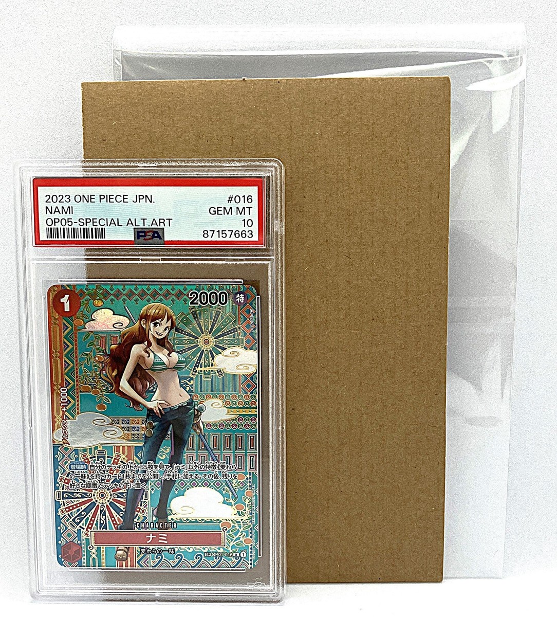 PSA 10 Nami OP01-016 SP R Alt Art One Piece OP05 Awakening of a