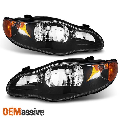 Fit 00-05 Monte Carlo Black Headlight Front Lamps Replacement Left + Right - Picture 2 of 7