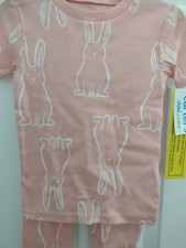 Brand new Carter's Size 3T Pink Bunny Pajamas 100 cotton 2 pc. set