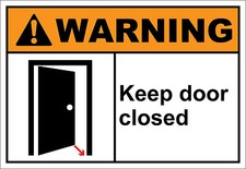 Keep Door Closed Warning OSHA / ANSI Aluminum METAL Sign