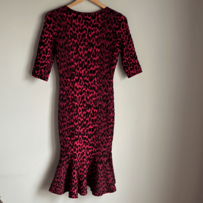 Milly knit Midi Mermaid Animal Print Dress | eBay