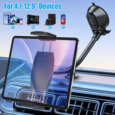 Car Tablet Holder for 4.7-12.9" iPad Phone Dashboard Windshield Gooseneck Mount