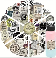 Assorted Apothecary Stickers, Labels- Scrapbook, Designing, Decorating