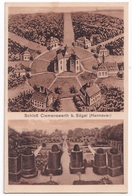 SÖGEL um 1920?: SCHLOSS CLEMENSWERTH im ALLEE - STERN, gez. Karte 2 Bilder ungel