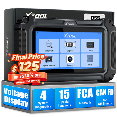 2025 XTOOL D5S OBD2 Scanner Car Transmission ABS SRS Code Reader Diagnostic Tool