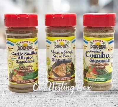 3 Ocho Rios Seasoning, Meat & Steak Stew Beef, Combo, Garlic Scallion Allspice