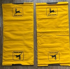 Set Of 2! Vintage John Deere Yellow Canvas Cover Farming Agriculture Advertising