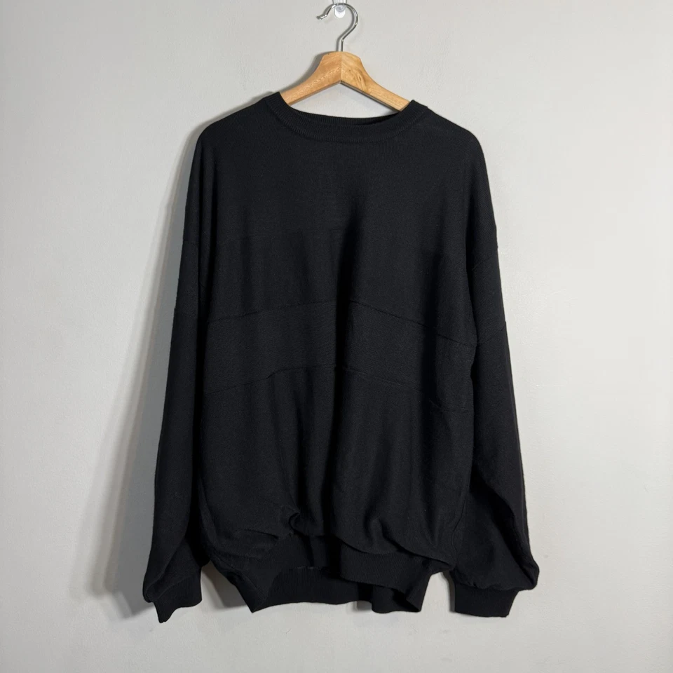 Cutter & Buck Merino Wool Nylon Lined Crewneck Sweater Pullover Mens Large Black - Image 2 of 4