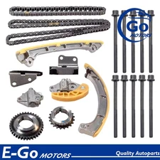 Engine Timing Chain Kit Cylinder Head Bolt For Mazda CX-5 CX-9 3 6 152Cu L4 2.5L