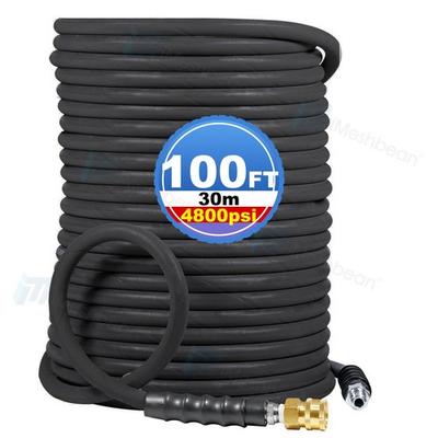 #ad Hotamp;Cold Water Pressure Washer Hose 3 8quot; x50 100ft 6000psi Extension 1 2 Braided $65.99