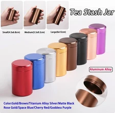 Portable Tea Stash Jar Airtight Smell Proof Metal Herb Can Jar Container Tool