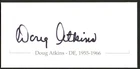 Doug Atkins signed auto 1.5x3.5 cut from Chicago Bears World Championships Litho