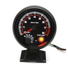 3.75 inch 95mm Tachometer with Shift Light, 8000 RPM Gauge, 5-Level