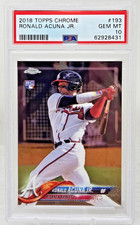 2018 Topps Chrome RONALD ACUNA JR RC Rookie Baseball Card  PSA 10 GEM MINT. rookie card picture