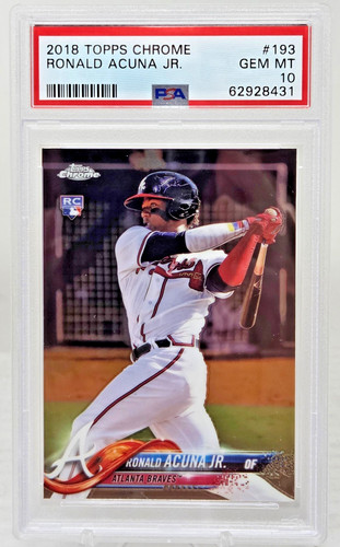 2018 Topps Chrome RONALD ACUNA JR RC Rookie Baseball Card  PSA 10 GEM MINT