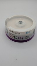 20-pk Memorex DVD-R White Inkjet Hub-Printable Discs - 16X 4.7GB 120mins F26