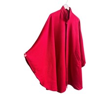 Alpaca Baby Red Wool Cape Poncho Made in Peru Stand Collar