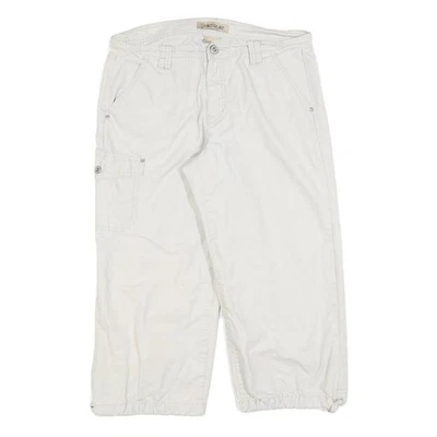 JEANSTAR Short Cargo Femme Blanc Coton Mélangé Décontracté Taille M W32 - Photo 1/4