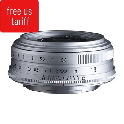 ''NEW ''Voigtlander COLOR-SKOPAR 18mm F2.8 Aspherical Fujifilm X-Mount Siver #5958