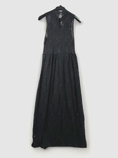 Whimsigoth Black Lace Maxi Dress Size M Romantic Gothic Sheer Overlay Y2K