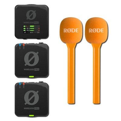 Rode Wireless Pro Wireless Microphone System with 2x Orange Interview GO (Pair)