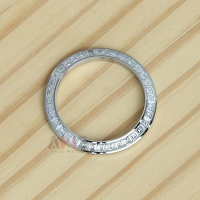 Synthetic Moissanite Diamond Silver Watch Bezel for Rolex Daytona 40mm Watch