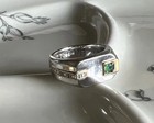 DANBURY MINT Black+Stainless RINGS Flat Top Band SIZE 7 Inscribed ‘Joseph’ PINKY — photo 3