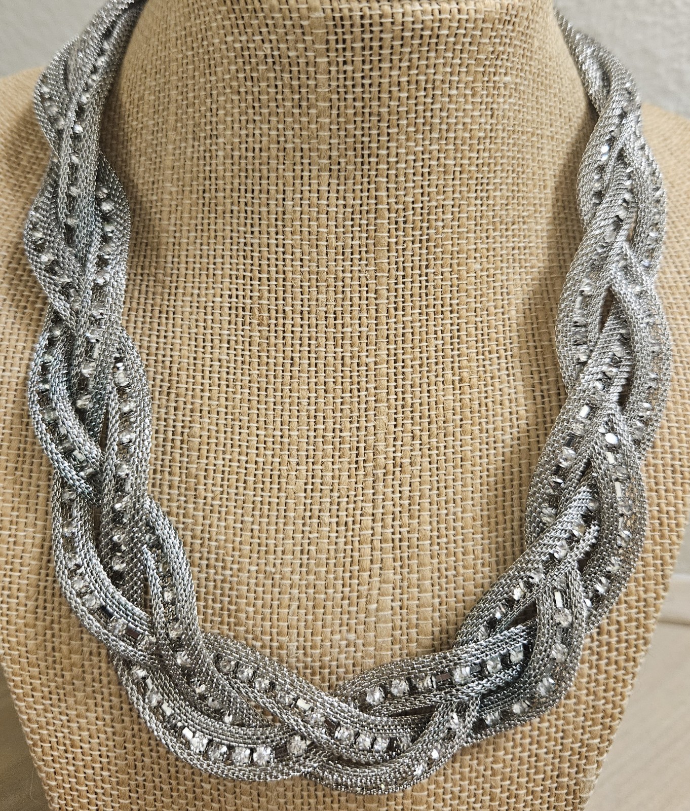 Stella & Ruby Silver Braid Mesh Rhinestones Magne… - image 2